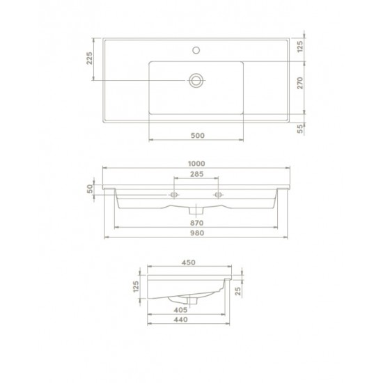 Επικαθήμενος Νιπτήρας Πορσελάνης 100x45cm Cerastyle Arte 0478000-u Λευκό Επικαθήμενος Νιπτήρας Πορσελάνης 100x45cm Cerastyle Arte 0478000-u Λευκό